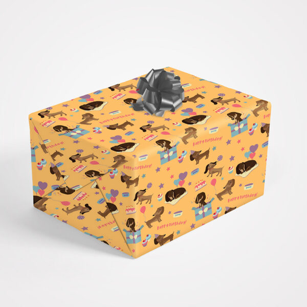 Dachshund Birthday Gift Wrap (5 Sheets) - Image 3