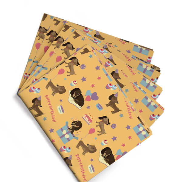 Dachshund Birthday Gift Wrap (5 Sheets)