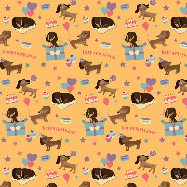 Dachshund Birthday Gift Wrap (5 Sheets) - Image 2