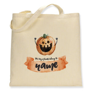 Personalised Halloween Jack-'o-Lantern Name - Canvas Tote Bag