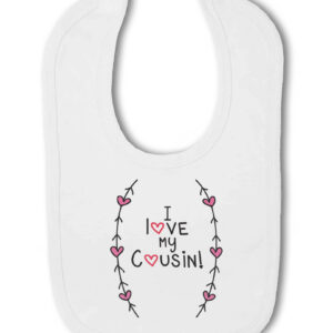 I love my Cousin! (Hearts and Arrows) - Baby Hook and Loop Bib
