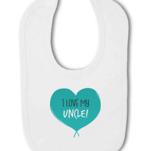 I love my Uncle! (Heart) - Baby Hook and Loop Bib