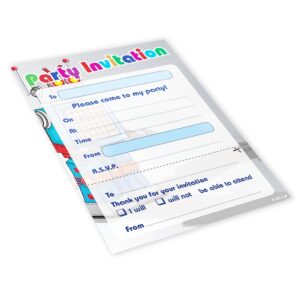 20x Childrens Kids Birthday Party Invitations Invites Pack Blank - Robot