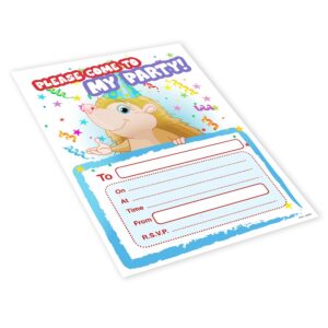 20x Childrens Kids Birthday Party Invitations Invites Pack Blank - Hedgehog