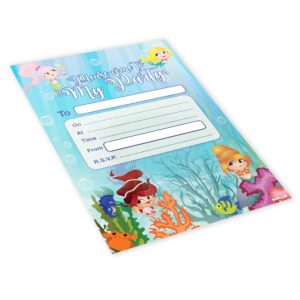 Mermaids Blank Birthday Party Invites