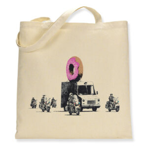 Banksy Donut Escort - Canvas Tote Bag