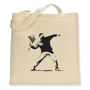 Banksy Rage, Flower Thrower - Canvas Tote Bag