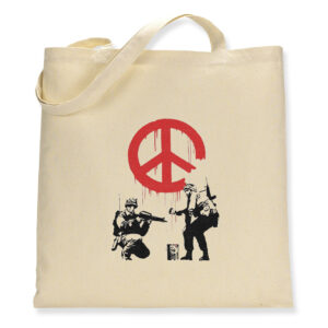 Banksy Soldiers Painting Peace - Canvas Tote Bag