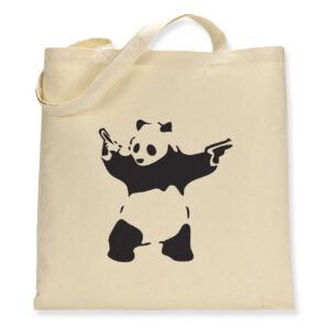 Banksy Panda With Guns - Canvas Tote Bag