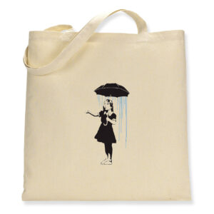 Banksy Umbrella Girl - Canvas Tote Bag