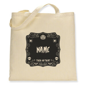 Personalised Name Halloween Bag - Canvas Tote Bag