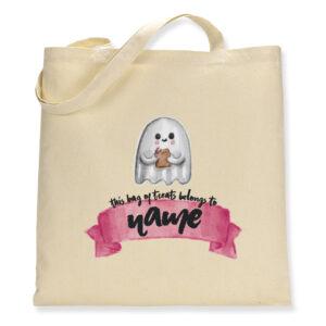 Personalised Halloween Ghost Name - Canvas Tote Bag