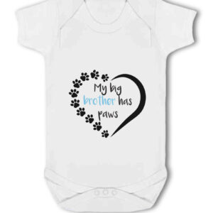 My Big Brother Has Paws - Baby Body Suit, New Baby Dog Lover Gift