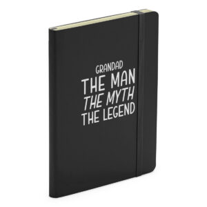 Personalised The Man The Myth The Legend Funny Father Black Soft Touch Notebook