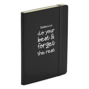 Personalised Do Your Best & Forget The Rest Motivational Black Soft Touch Notebook