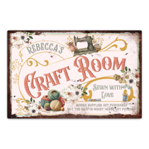 Personalised Craft Room Metal Sign Vintage sewing Gift