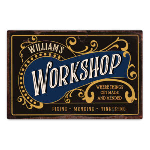 Personalised Workshop Metal Sign Gift