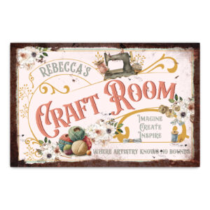 Personalised Vintage Metal Sign For Craft Room