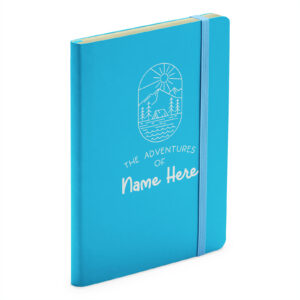 The Adventures Of Personalised Travel Journal Cyan Soft Touch Notebook