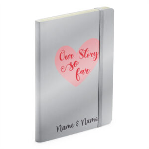 Personalised Our Story So Far - Valentines Silver Soft Touch Notebook