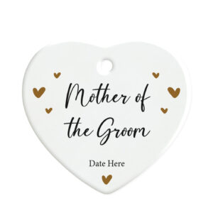 Personalised Mother Of The Groom - Wedding Ceramic Hanging Heart Ornament Gift