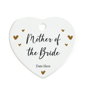 Personalised Mother Of The Bride - Wedding Ceramic Hanging Heart Ornament Gift