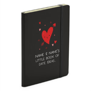 Personalised Little Book Of Date Ideas - Couples Soft Touch Valentines Black Notebook
