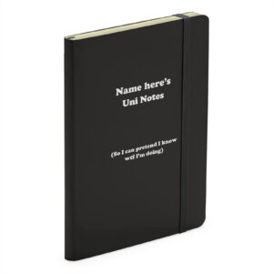 Personalised Uni Notes - Funny Student Soft Touch Black Notebook