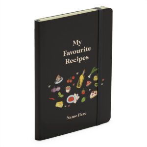 Personalised My Favourite Recipes - Cooking Journal Soft Touch Black Notebook