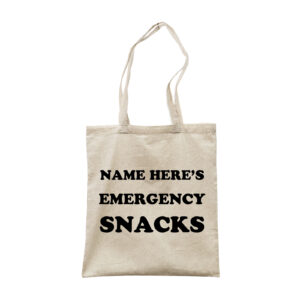 Personalised Emergency Snacks - Unisex Shopper Canvas Tote Bag