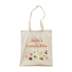 Personalised Lunch Bits Bag - Food & Drink Carrier Canvas Tote Bag