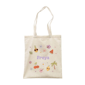 Personalised Children's Summer Fruits - Girl's Name Tote Bag