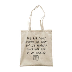 Funny Back to University Gift - Gin Cocktail Canvas Tote Shopping Bag