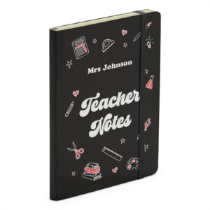 Personalised Thank You Teacher - Soft Touch Black Notebook Gift