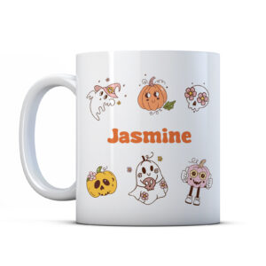Personalised Cute Retro Halloween Spooky Mug