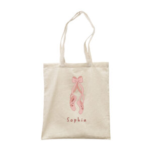 Personalised Name - Children's Ballet Dance Canvas Tote Bag