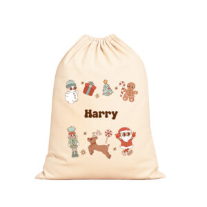 Personalised Name - Children's Retro Large Santa Sack