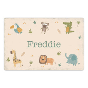 Personalised Children's Room Sign - Safari Animal Metal Wall Decoration