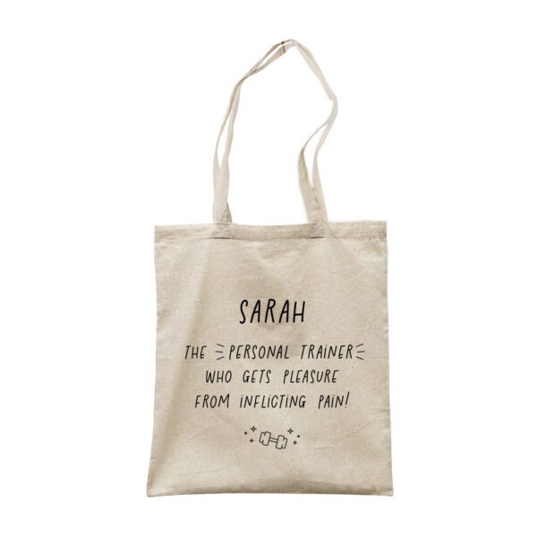 Personalised Personal Trainer Gift - Funny Gym Canvas Tote Bag