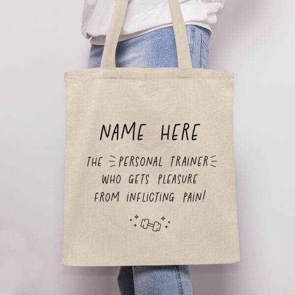 Personalised Personal Trainer Gift - Funny Gym Canvas Tote Bag