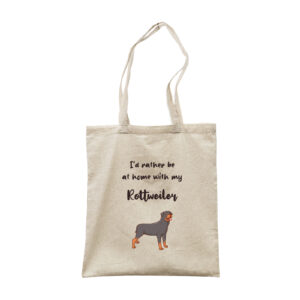 I'd Rather Stay At Home With My Rottweiler - Dog Breed Canvas Tote Bag
