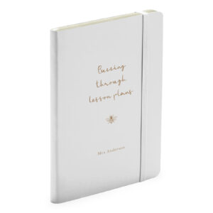 Personalised Thank You Teacher - Bee Lesson Plan White Notebook Gift