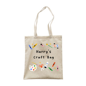 Personalised Children's Art & Craft Bag - Kid's Colouring Canvas Tote