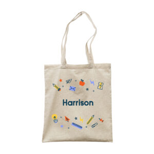 Personalised Name School Bag - Teacher Or Children's Homework Canvas Tote