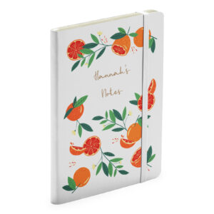 Personalised Name Notebook - Orange Pattern Gift