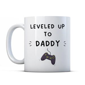 Levelled Up to Daddy Mug - Funny Pregnancy Announcement For Gamer Partner