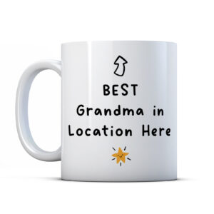 Personalised Best Grandma In Town Mug – Custom City Location, For Mother's Day, Birthday Gift