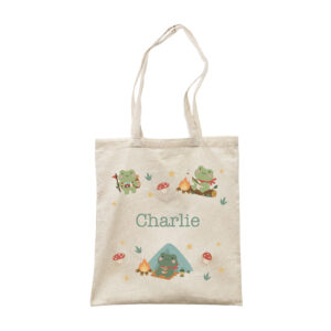 Personalised Name - Children's Camping Canvas Tote Bag, Gift For Kids
