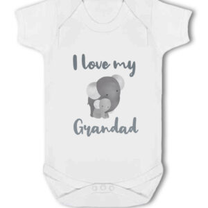 I Love My Grandad, Elephants - Baby Vest, New Baby Gift