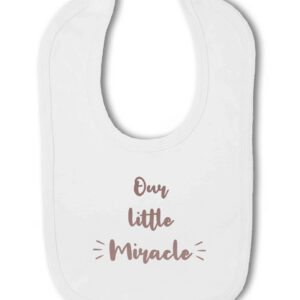 Our Little Miracle - Rainbow Baby Bib, New Baby Shower Gift, Baby Announcement Hook & Loop Bib